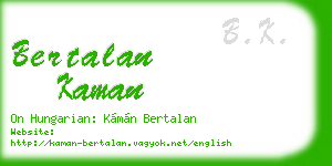 bertalan kaman business card