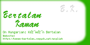 bertalan kaman business card